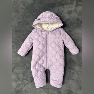 Liv & Lottie Lavender Quilted Baby Snowsuit